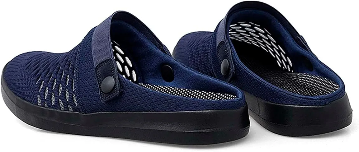 HYDLONGR Men's Women's Lightweight Breathable Knitted Upper Quick Drying Non-Slip Garden Sandals Beach Slippers Clogs Shoes