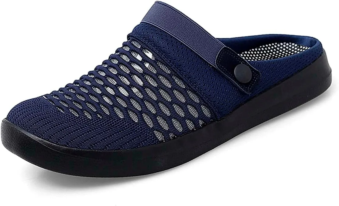 HYDLONGR Men's Women's Lightweight Breathable Knitted Upper Quick Drying Non-Slip Garden Sandals Beach Slippers Clogs Shoes