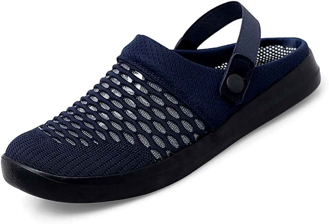 HYDLONGR Men's Women's Lightweight Breathable Knitted Upper Quick Drying Non-Slip Garden Sandals Beach Slippers Clogs Shoes