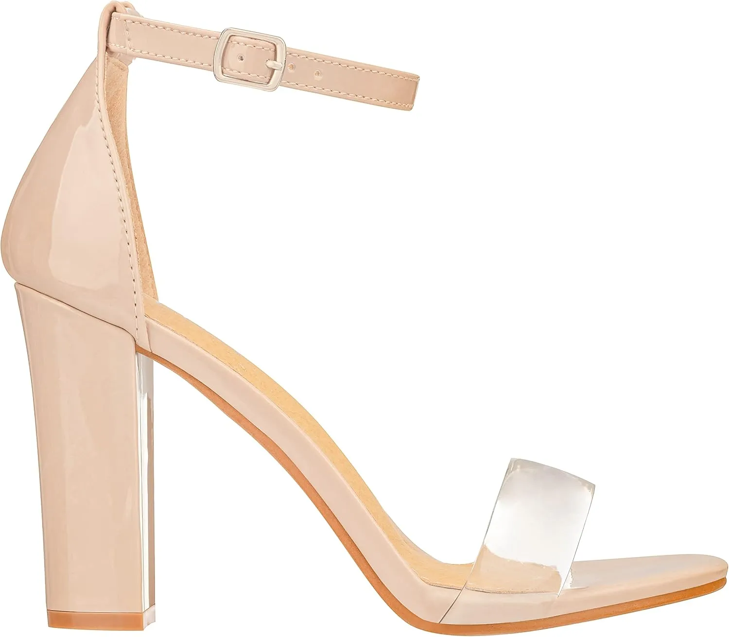 ILLUDE Women’s Open Toe Ankle Strap Chunky Block High Heel - Formal, Wedding, Party Classic Heeled Sandals - Ruby