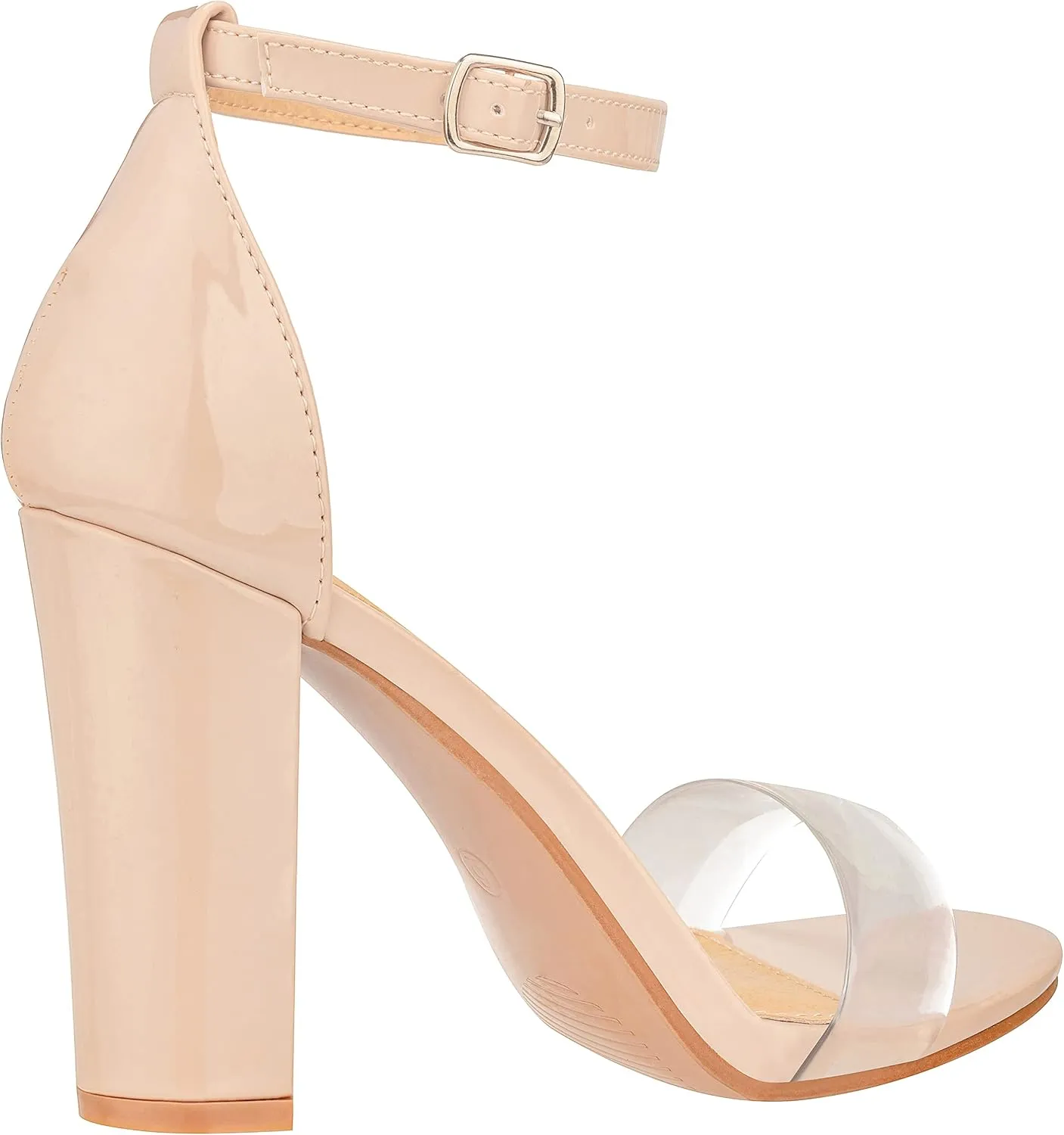 ILLUDE Women’s Open Toe Ankle Strap Chunky Block High Heel - Formal, Wedding, Party Classic Heeled Sandals - Ruby