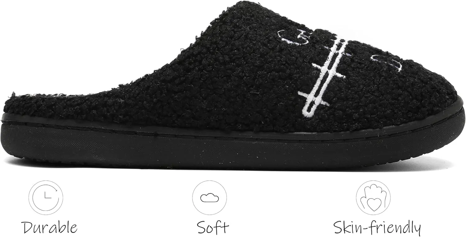 INMINPIN Women Men Ball Sports Slippers Soft Curly Plush House Shoes Cozy Bedroom Slippers Indoor Outdoor with Non Slip Sole for Sports Fan