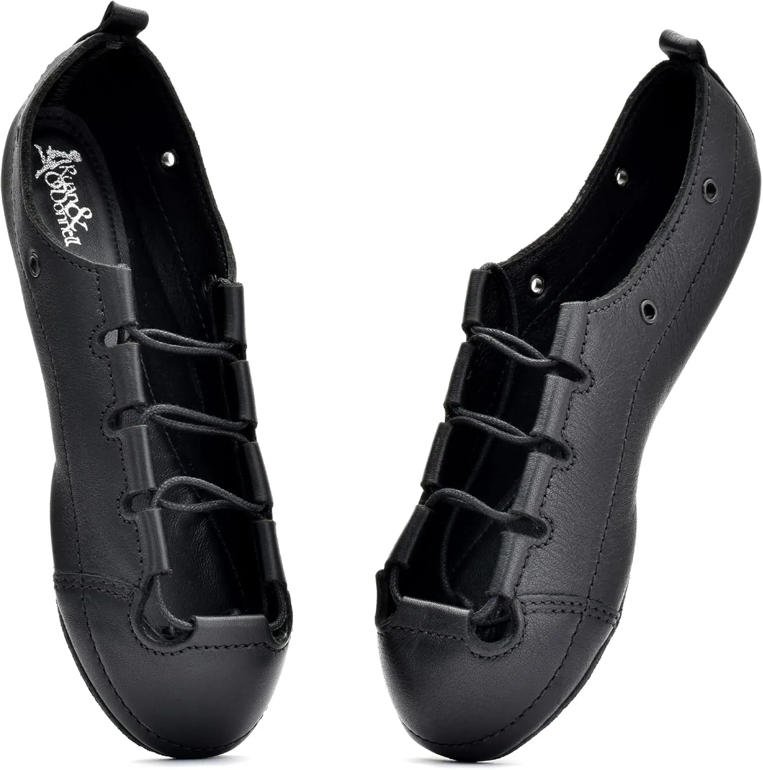 Irish Dance Pumps Soft Shoes - Leather Upper, Split Sole, Shock Absorbing Insole - UK Sizes