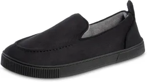 isotoner Men's Microsuede and Canvas Closed Back Slipper: Indoor/Outdoor, Memory Foam, Machine Wash