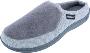 isotoner Men's Microterry and Waffle Travis Slip-on Hoodback Slipper