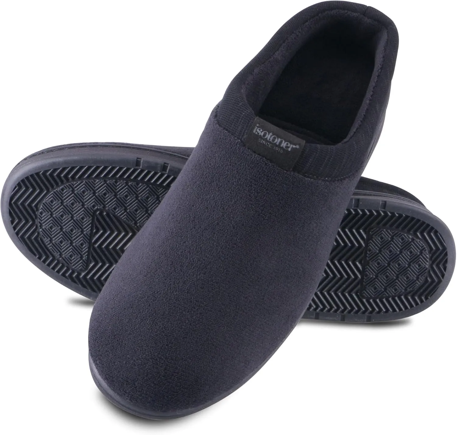 isotoner Men's Microterry Jake Clog Slipper-with Gel Infused Memory Foam