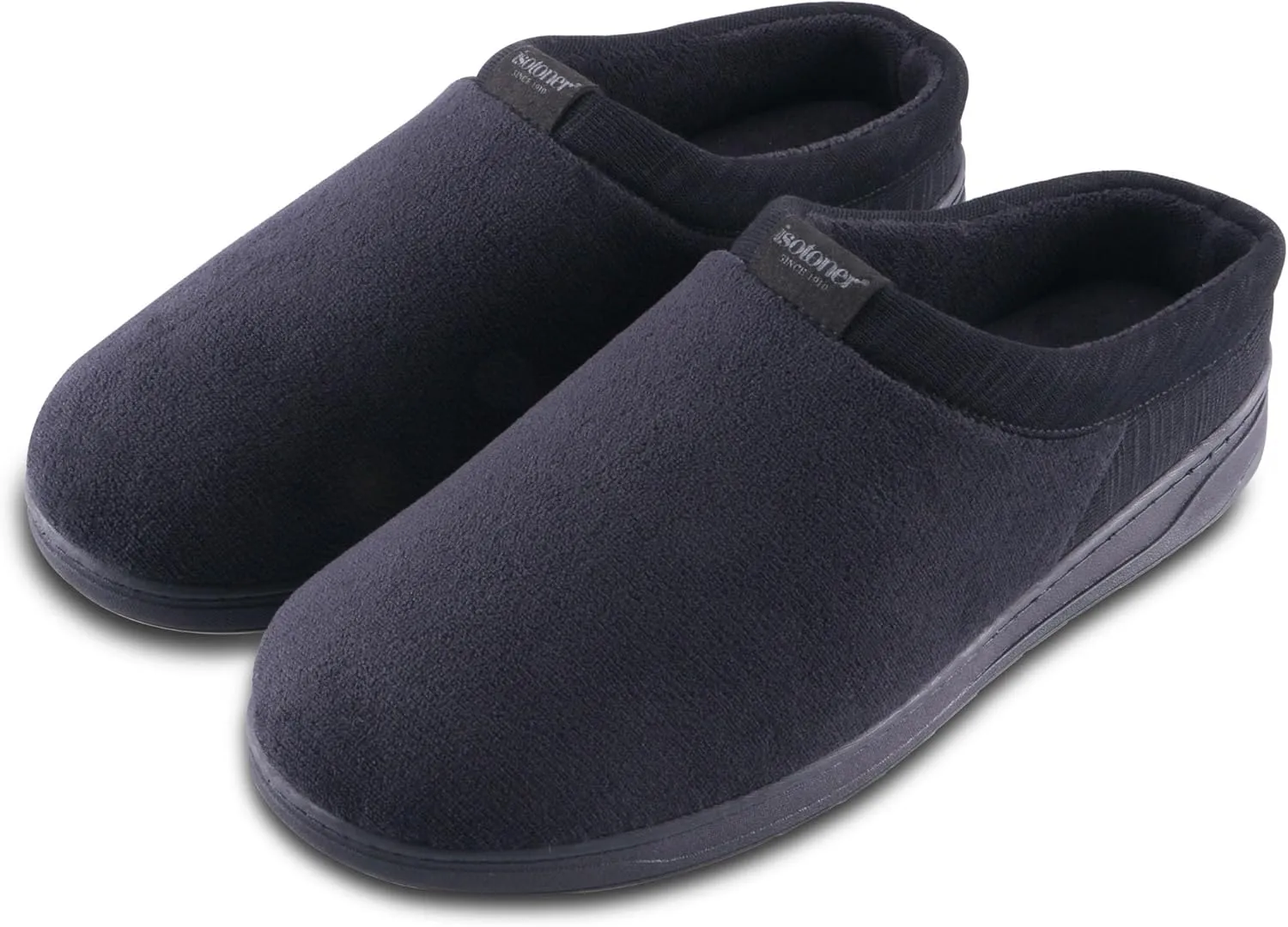 isotoner Men's Microterry Jake Clog Slipper-with Gel Infused Memory Foam