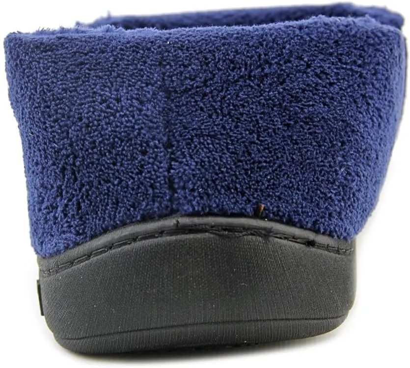 Isotoner Men's Microterry Moccasin Slipper with Memory Foam, Heel Cushion and Versatile Sole