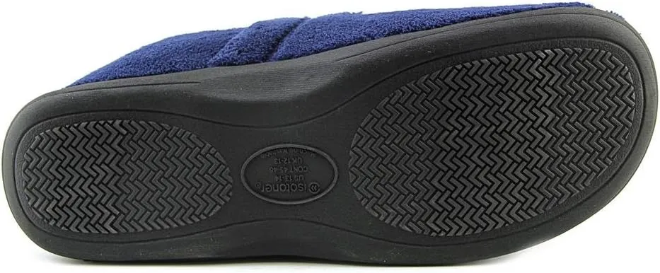 Isotoner Men's Microterry Moccasin Slipper with Memory Foam, Heel Cushion and Versatile Sole