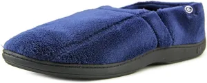 Isotoner Men's Microterry Moccasin Slipper with Memory Foam, Heel Cushion and Versatile Sole