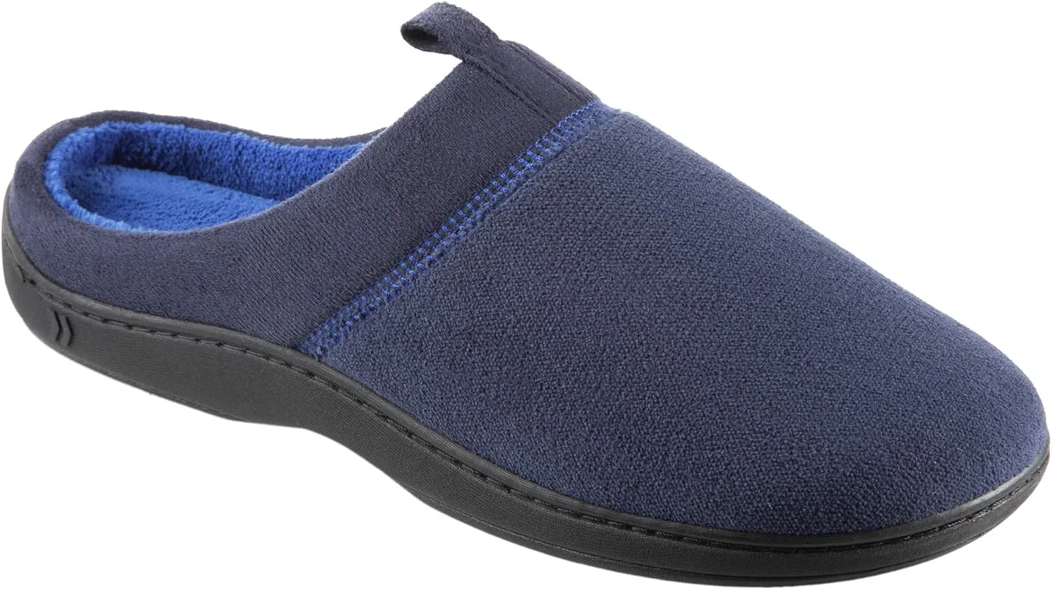 isotoner Men's Open Back Slipper with Memory Foam and Indoor/Outdoor Sole