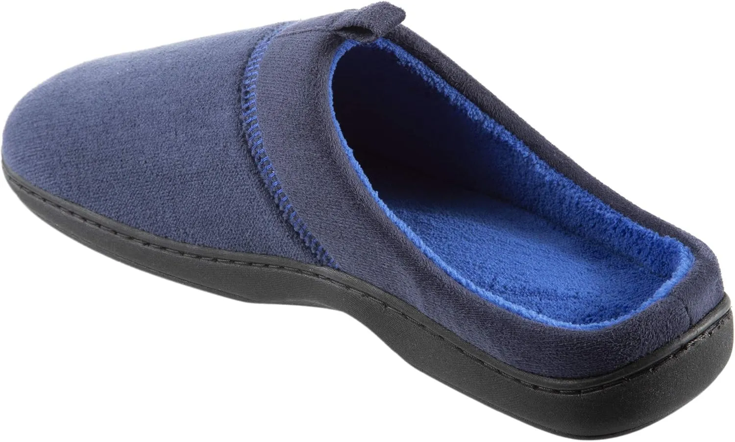 isotoner Men's Open Back Slipper with Memory Foam and Indoor/Outdoor Sole