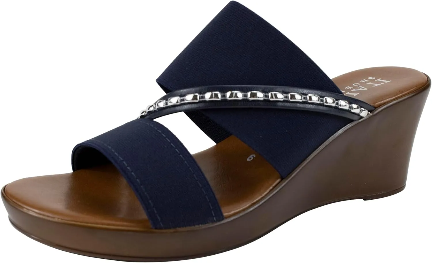 ITALIAN Shoemakers Pert Women's Wedge Open Toe Strap Sandal for Women