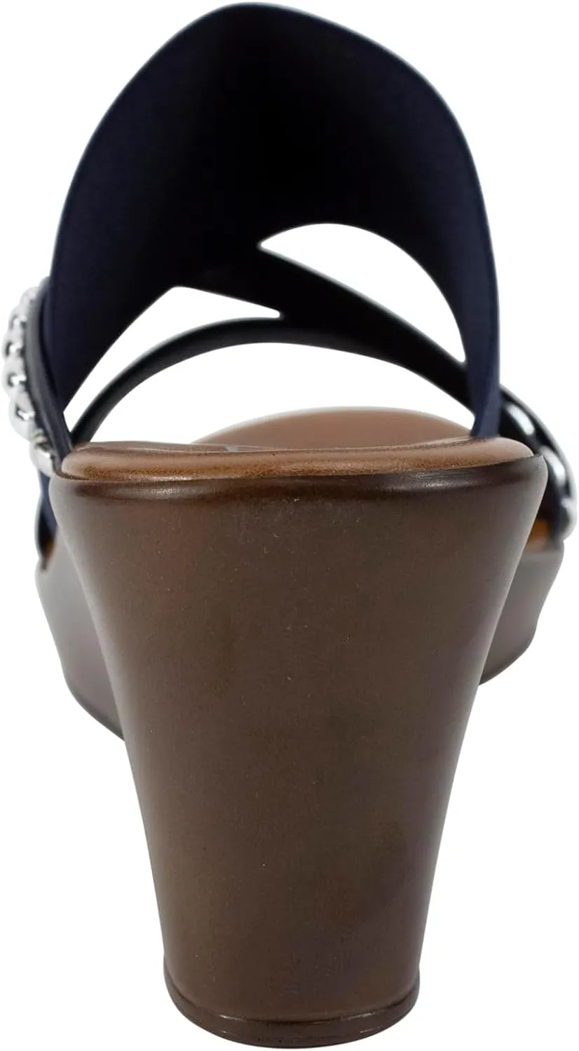 ITALIAN Shoemakers Pert Women's Wedge Open Toe Strap Sandal for Women