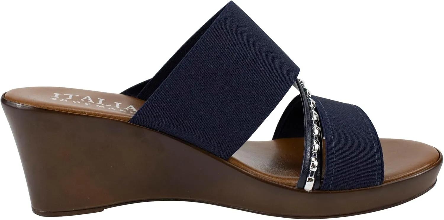 ITALIAN Shoemakers Pert Women's Wedge Open Toe Strap Sandal for Women