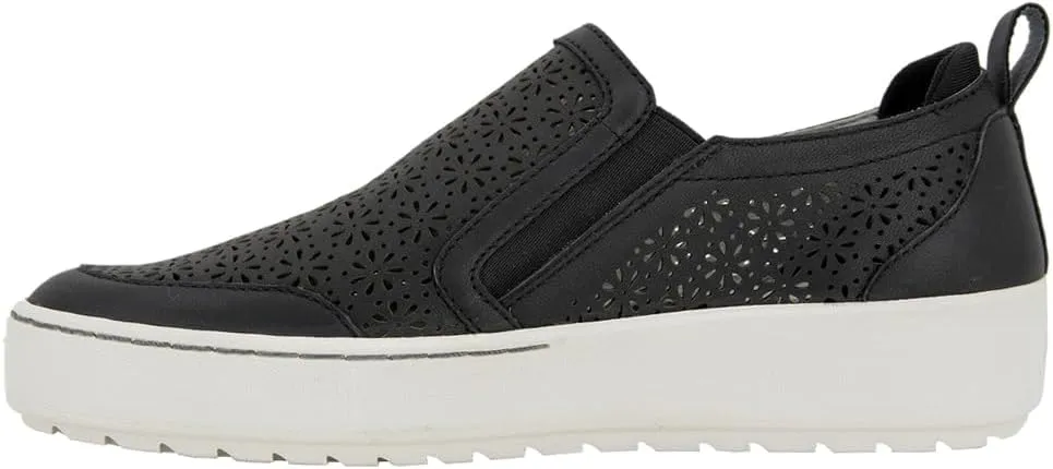 Jambu Womens July Floral Cut Out Slip On Sneakers Shoes Casual - Black