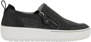Jambu Womens July Floral Cut Out Slip On Sneakers Shoes Casual - Black