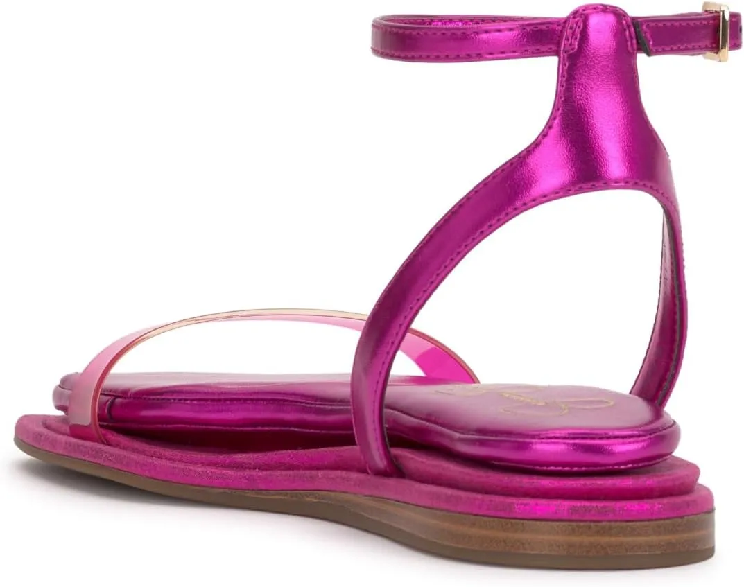 Jessica Simpson Womens Betania Flat Open Toe Ankle Strap