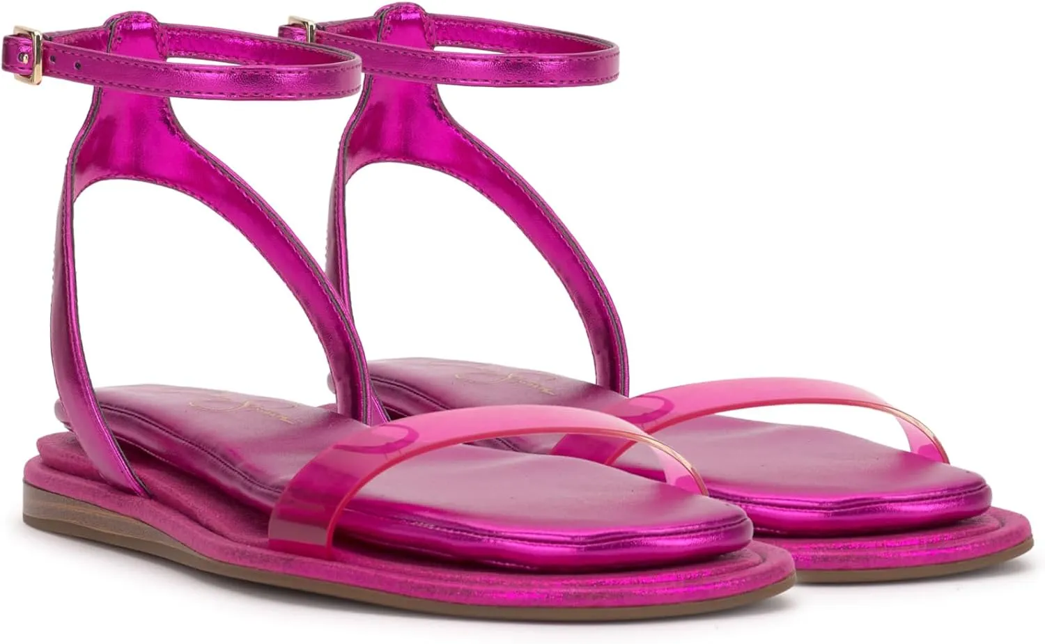 Jessica Simpson Womens Betania Flat Open Toe Ankle Strap