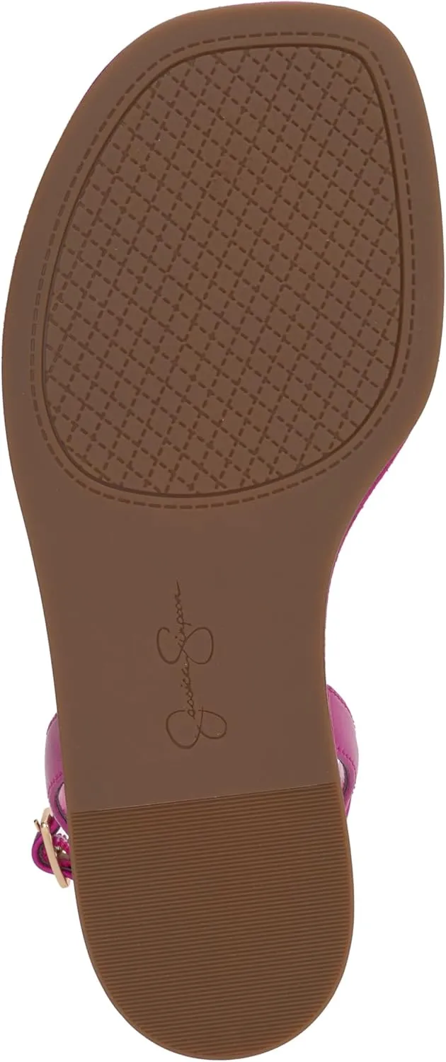 Jessica Simpson Womens Betania Flat Open Toe Ankle Strap