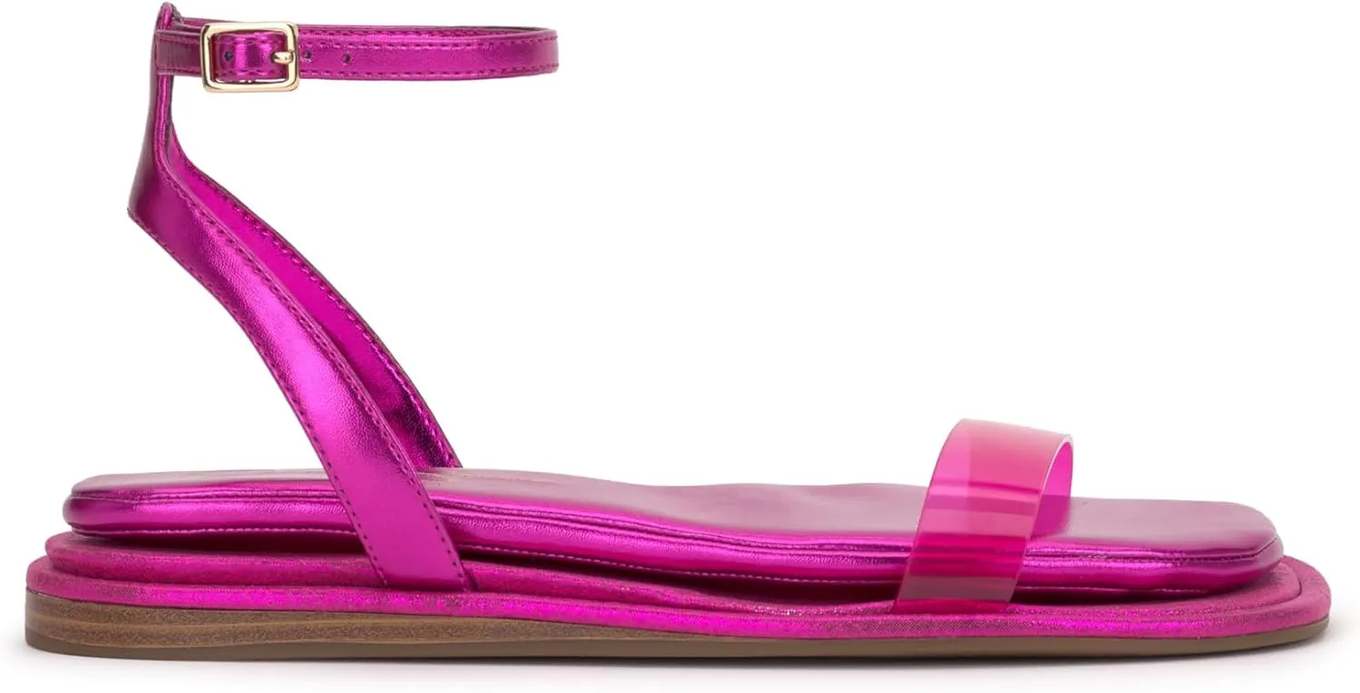 Jessica Simpson Womens Betania Flat Open Toe Ankle Strap
