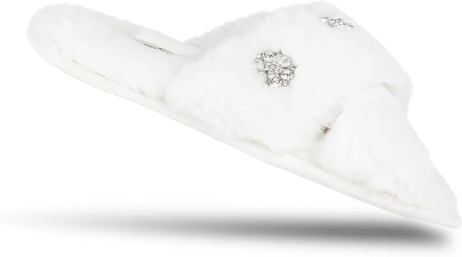 Jessica Simpson Women's Fashion Faux Feather Slide-On Memory Foam Slipper