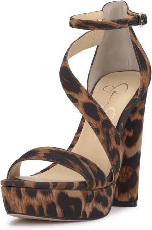 Jessica Simpson Womens Iley Faux Leather Ankle Strap Platform Sandals