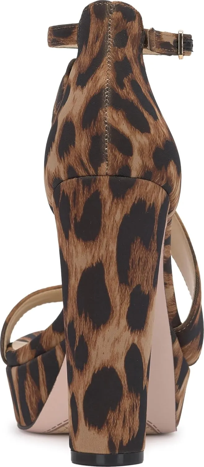 Jessica Simpson Womens Iley Faux Leather Ankle Strap Platform Sandals