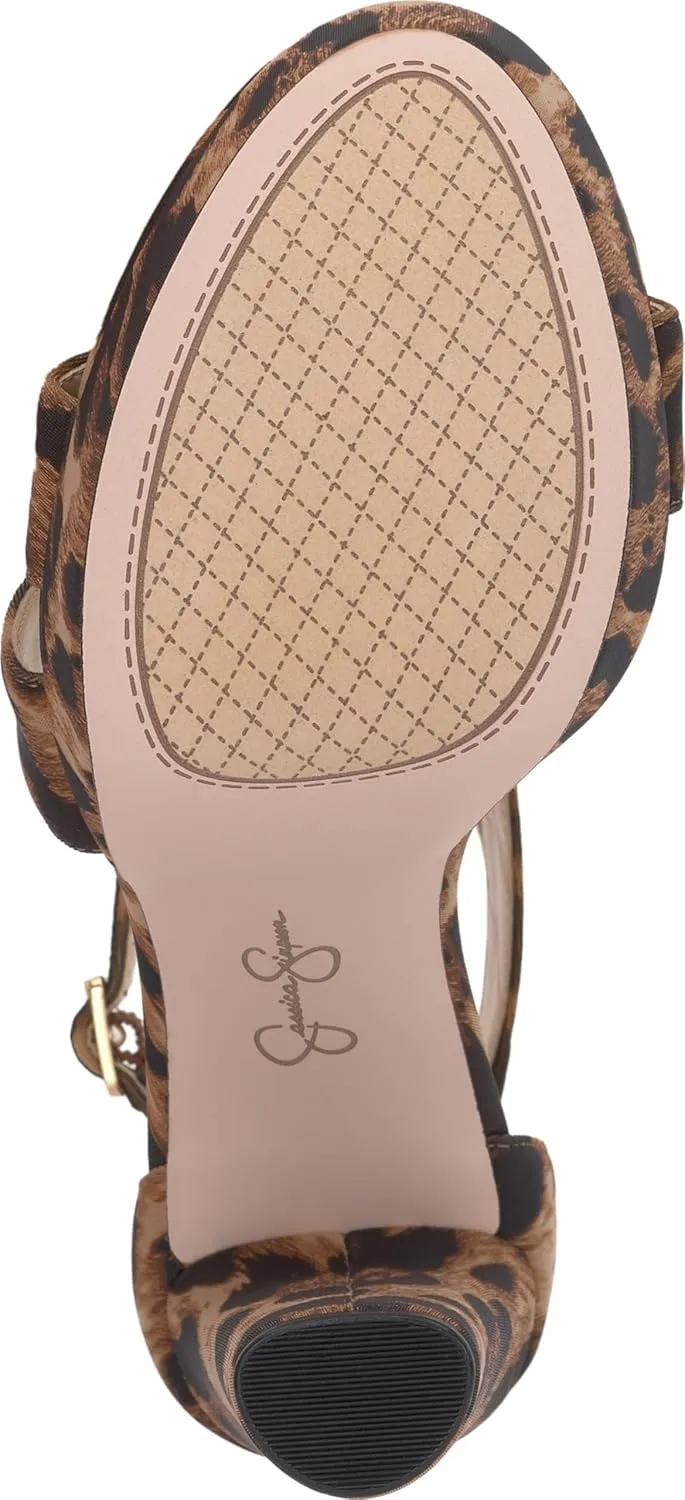 Jessica Simpson Womens Iley Faux Leather Ankle Strap Platform Sandals