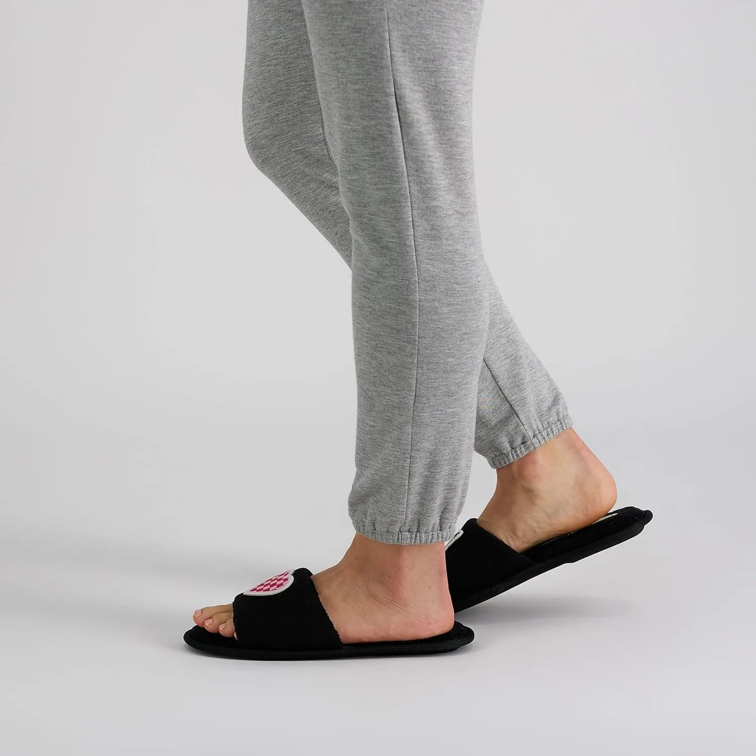 Jessica Simpson Women's Slide-on Open Toe Memory Foam Slippers with Removable Velcro Patches
