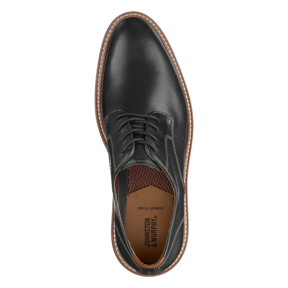 Johnston & Murphy Upton Plain Toe Black Leather Shoe (Men's)