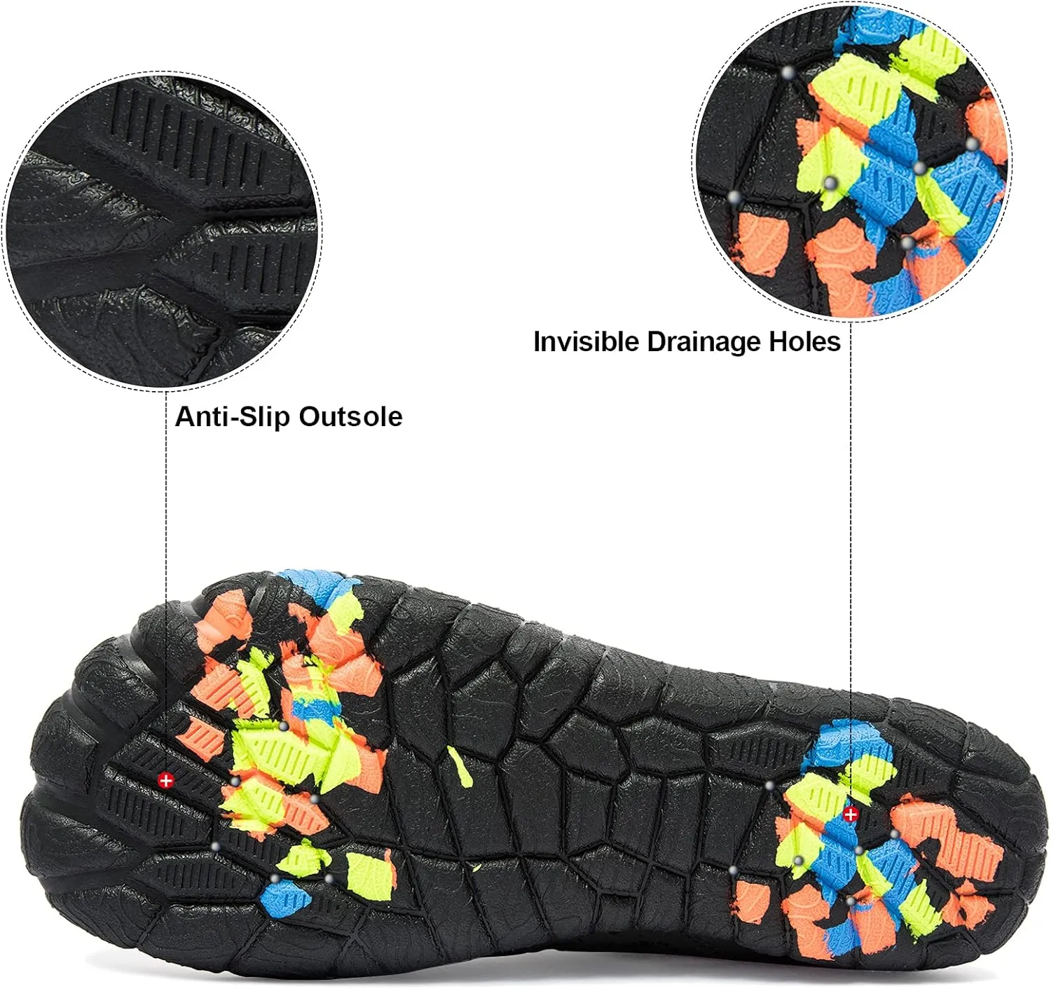 Josaywin Men's Water Shoes Barefoot Quick-Dry Sports Aqua Socks for Swim Diving Surf Pool Aqua Sports Beach Walking Wide Toe Shoes