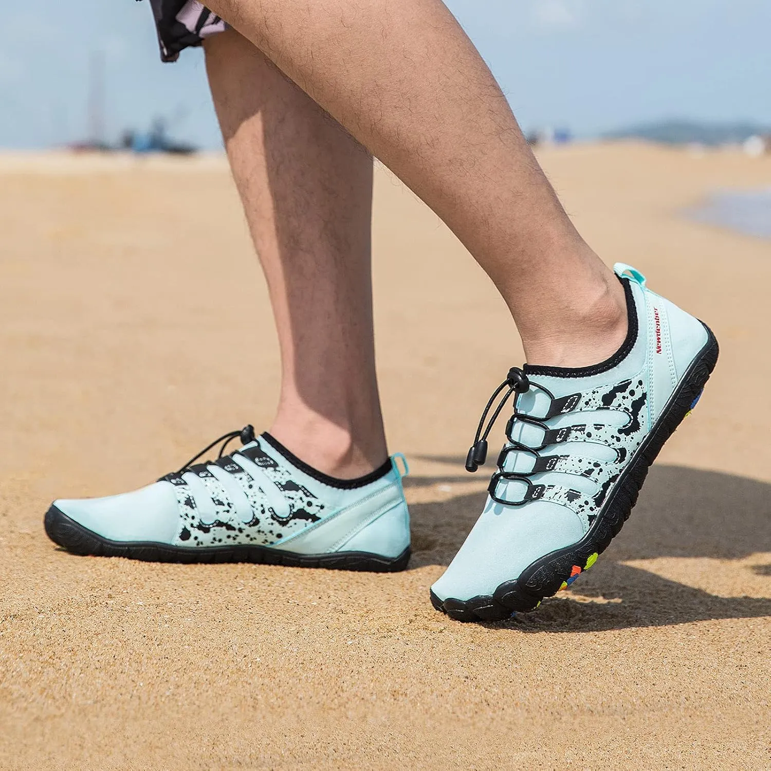 Josaywin Men's Water Shoes Barefoot Quick-Dry Sports Aqua Socks for Swim Diving Surf Pool Aqua Sports Beach Walking Wide Toe Shoes