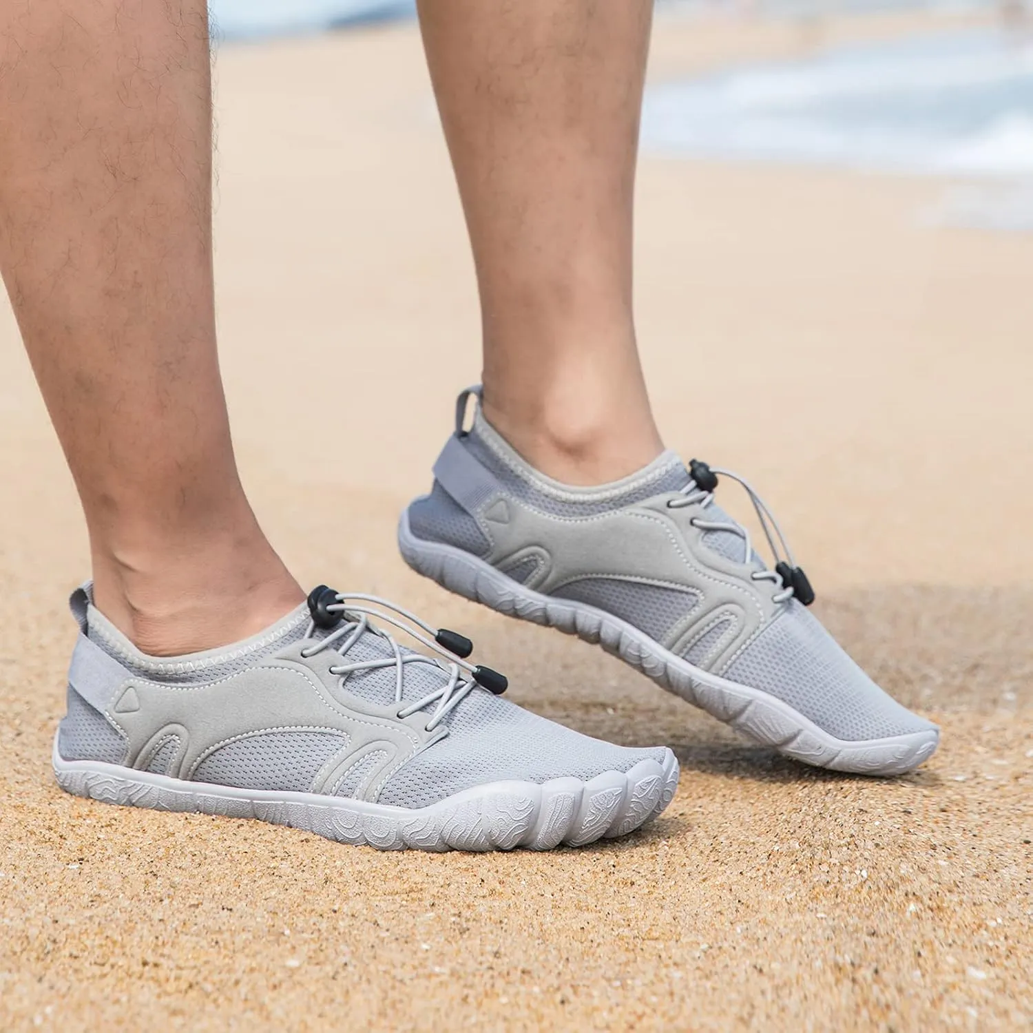 Josaywin Men's Water Shoes Barefoot Quick-Dry Sports Aqua Socks for Swim Diving Surf Pool Aqua Sports Beach Walking Wide Toe Shoes