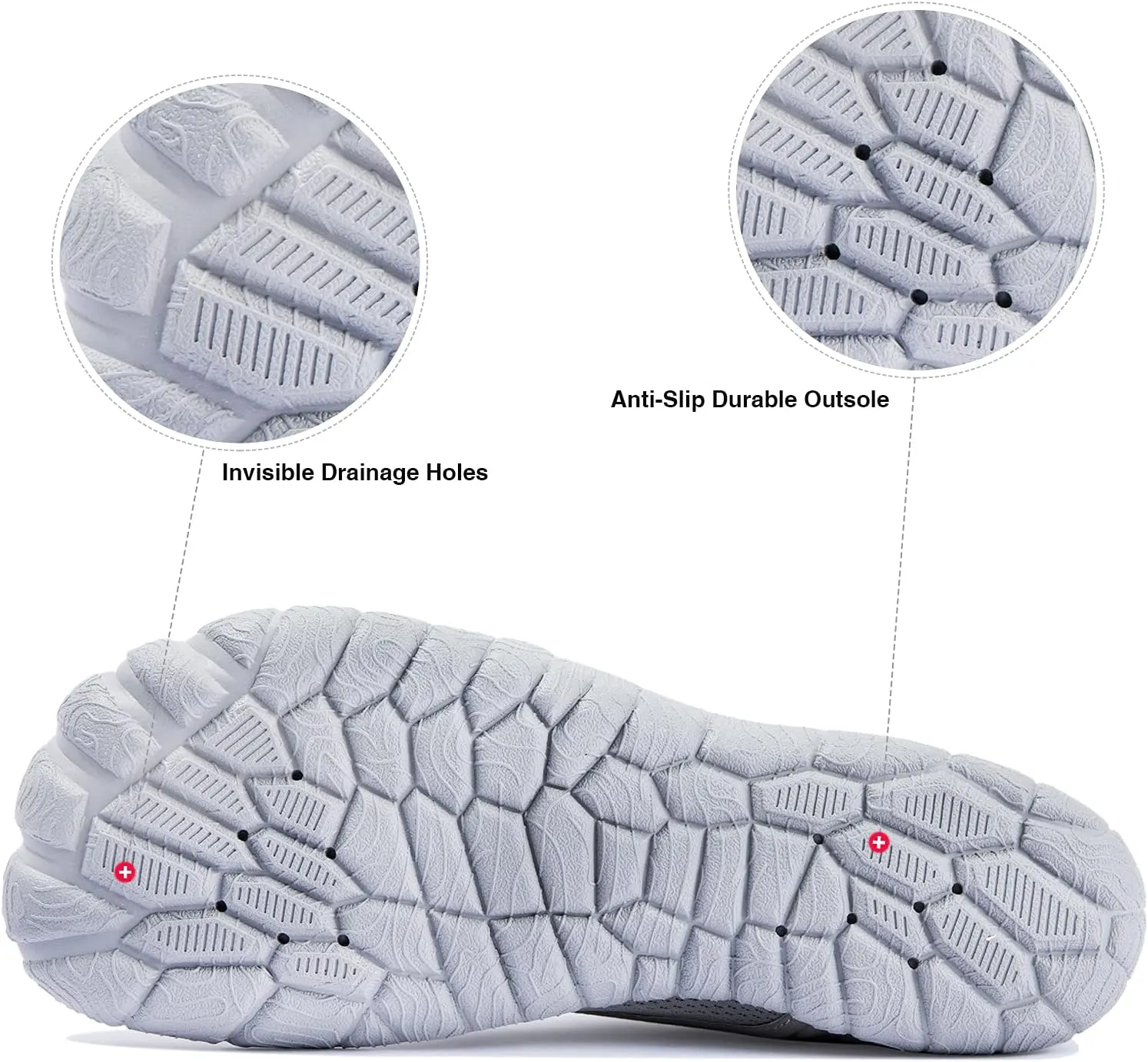 Josaywin Men's Water Shoes Barefoot Quick-Dry Sports Aqua Socks for Swim Diving Surf Pool Aqua Sports Beach Walking Wide Toe Shoes