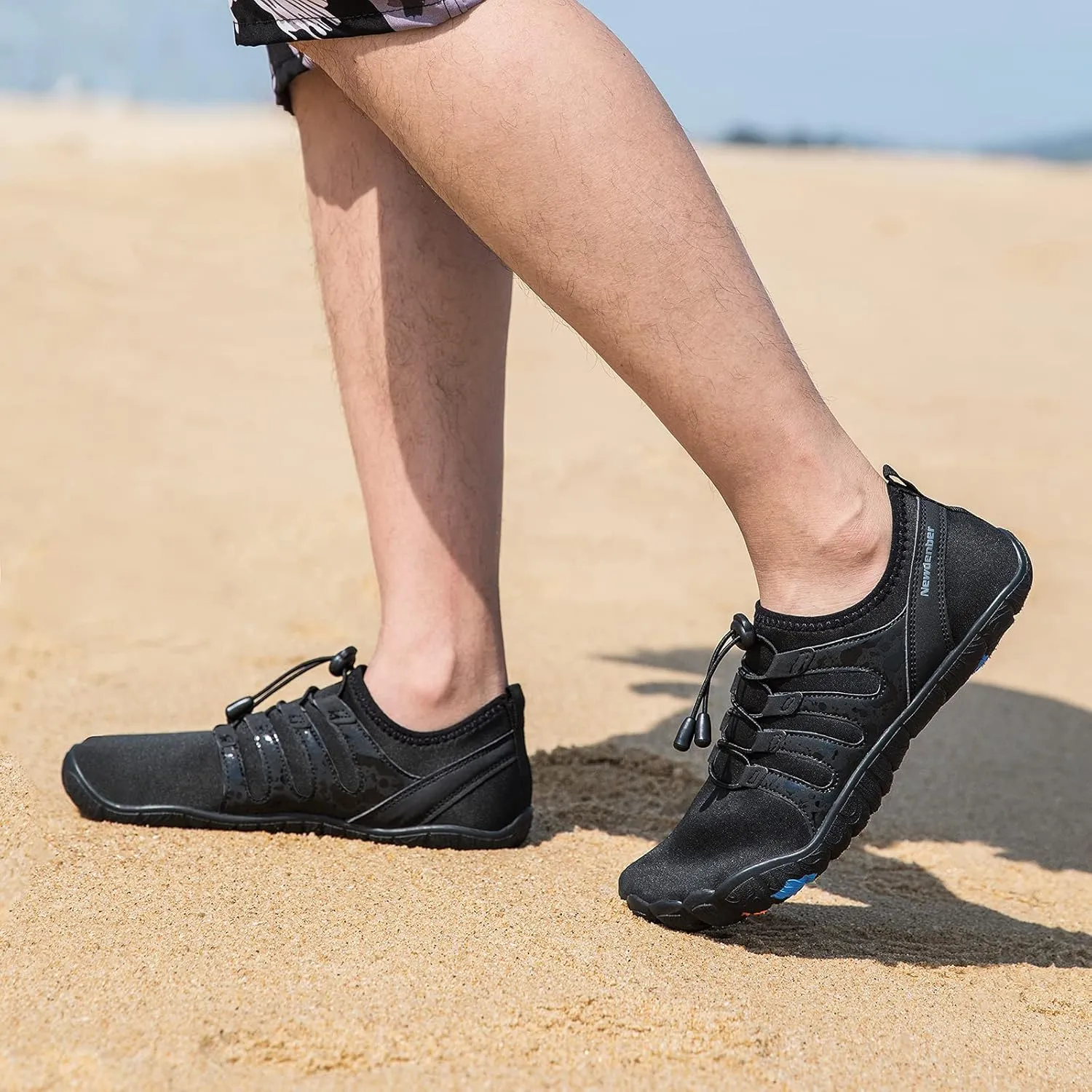 Josaywin Men's Water Shoes Barefoot Quick-Dry Sports Aqua Socks for Swim Diving Surf Pool Aqua Sports Beach Walking Wide Toe Shoes