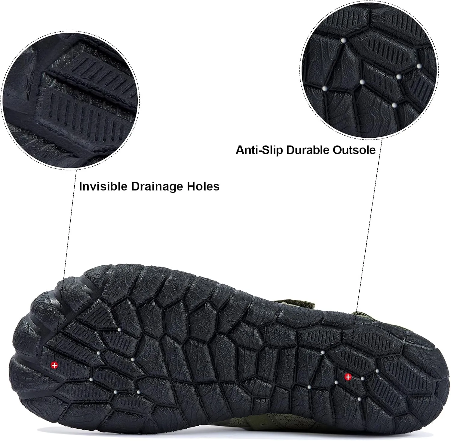 Josaywin Water Shoes for Men Quick Dry Wide Toe Aqua Shoes Adjustable Barefoot Sock for Swim Beach River Pool Surf