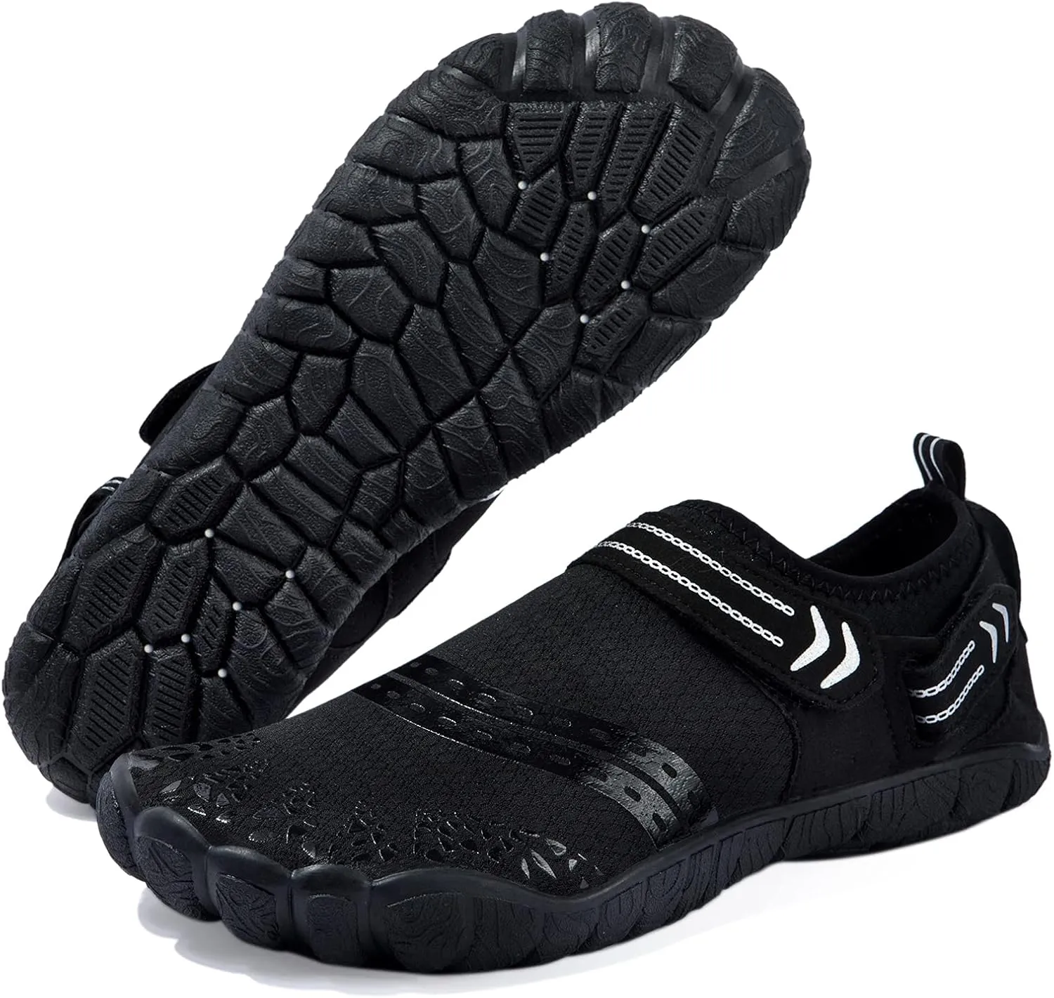 Josaywin Water Shoes for Men Quick Dry Wide Toe Aqua Shoes Adjustable Barefoot Sock for Swim Beach River Pool Surf