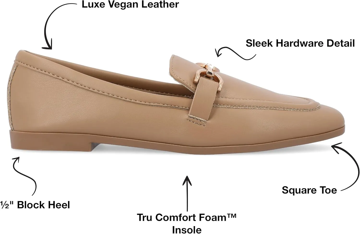 Journee Collection Womens Mizza Faux Leather Slip On Loafers