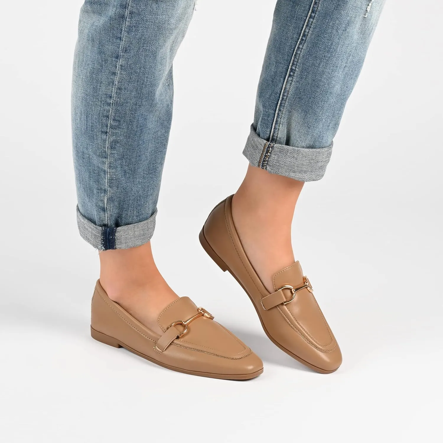 Journee Collection Womens Mizza Faux Leather Slip On Loafers