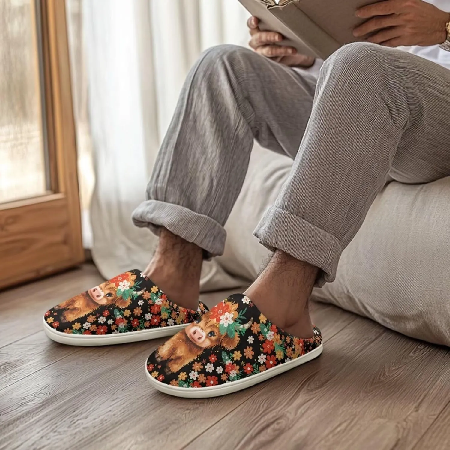 JoyLamoria Wild Tiger Stripe Print Memory Foam Fuzzy Slippers for Women,Womens slippers Platform EVA lightweight sole Warm Faux Fur Lined Suede house slippers for women