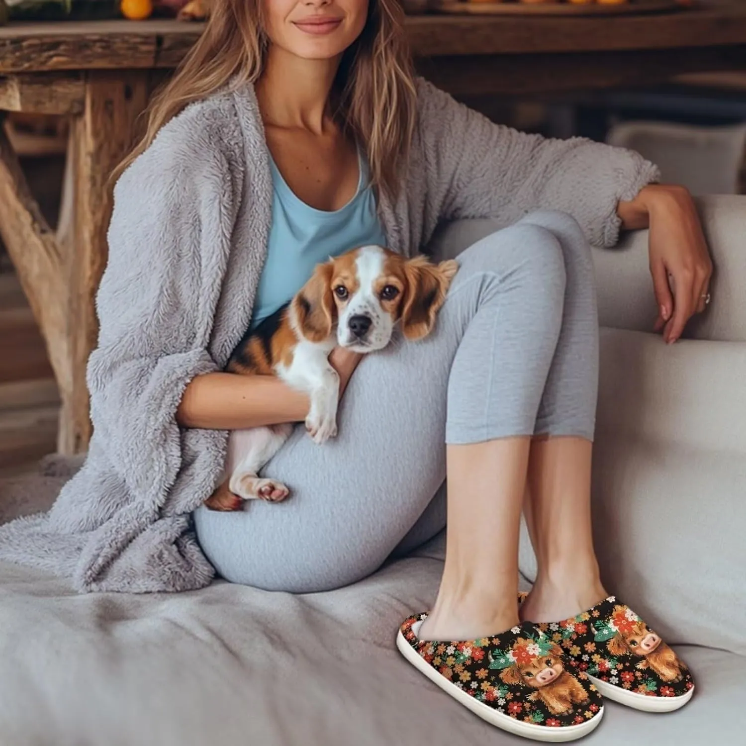 JoyLamoria Wild Tiger Stripe Print Memory Foam Fuzzy Slippers for Women,Womens slippers Platform EVA lightweight sole Warm Faux Fur Lined Suede house slippers for women