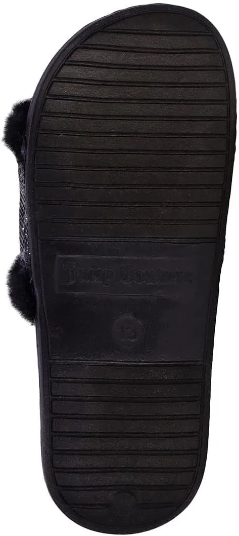 JUICY COUTURE Kids Girls - Slide Slipper Sandals With Faux Fur Slipper Sandals, Furry Slides, Girls Slip On Slippers