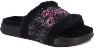 JUICY COUTURE Kids Girls - Slide Slipper Sandals With Faux Fur Slipper Sandals, Furry Slides, Girls Slip On Slippers