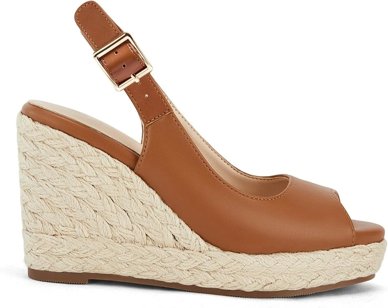 Juliet Holy Womens Ankle Strap Espadrille Wedges Round Open Toe Platform Slingback Slip on Peep Toe Sandals Comfort Summer Shoes