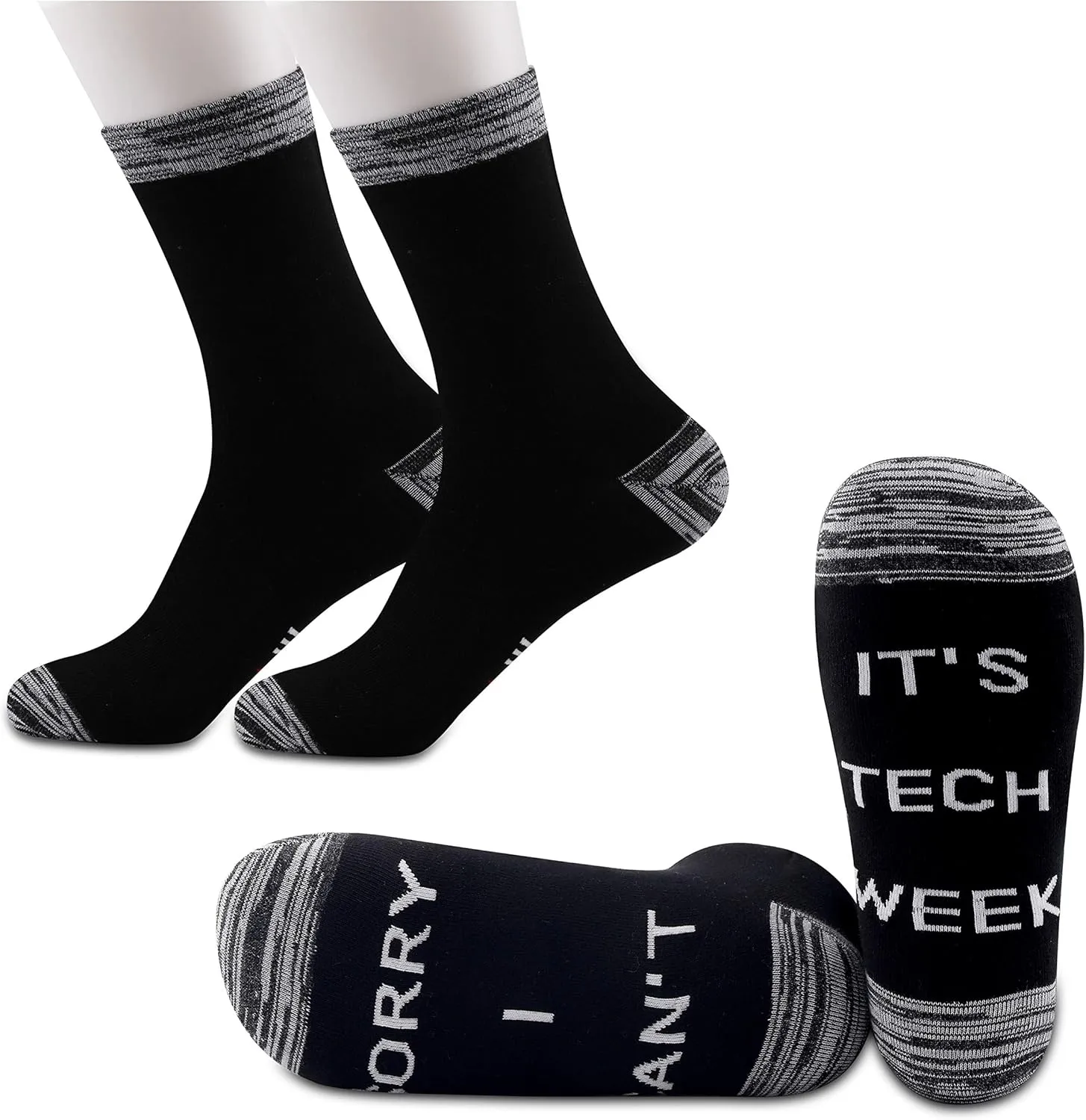 JXGZSO 2 Pairs Theatre Socks - Funny Tech Week Socks, Gifts for Sorry I Can't It's Tech Week Fans