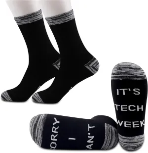 JXGZSO 2 Pairs Theatre Socks - Funny Tech Week Socks, Gifts for Sorry I Can't It's Tech Week Fans
