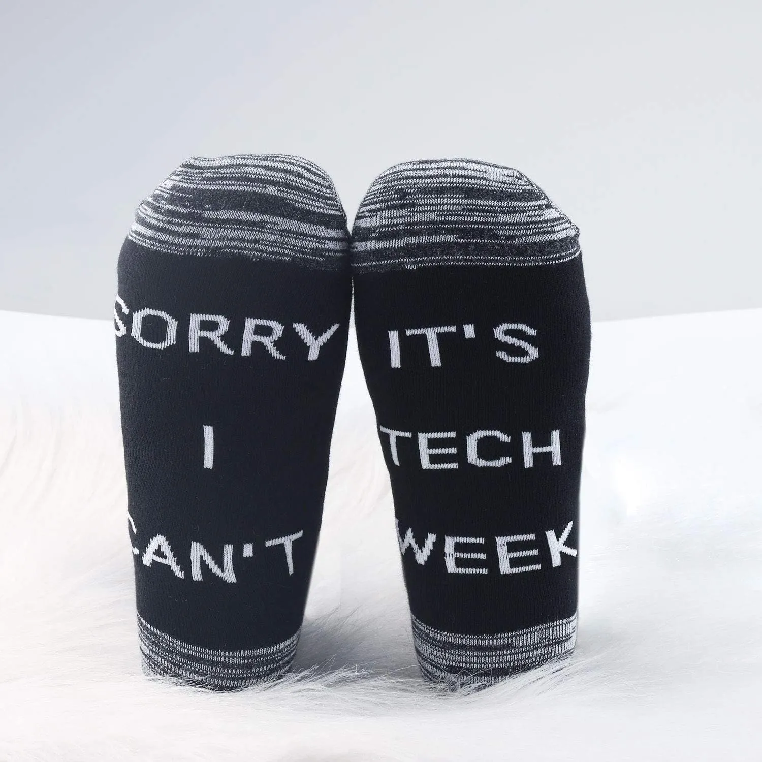 JXGZSO 2 Pairs Theatre Socks - Funny Tech Week Socks, Gifts for Sorry I Can't It's Tech Week Fans