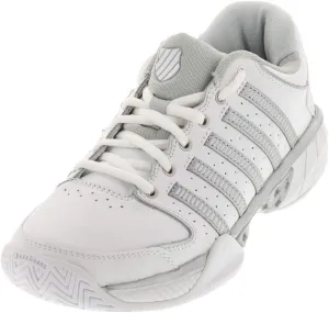 K-Swiss Hypercourt Express Leather Women's Tennis Shoe (White/Silver/Glacier Grey)