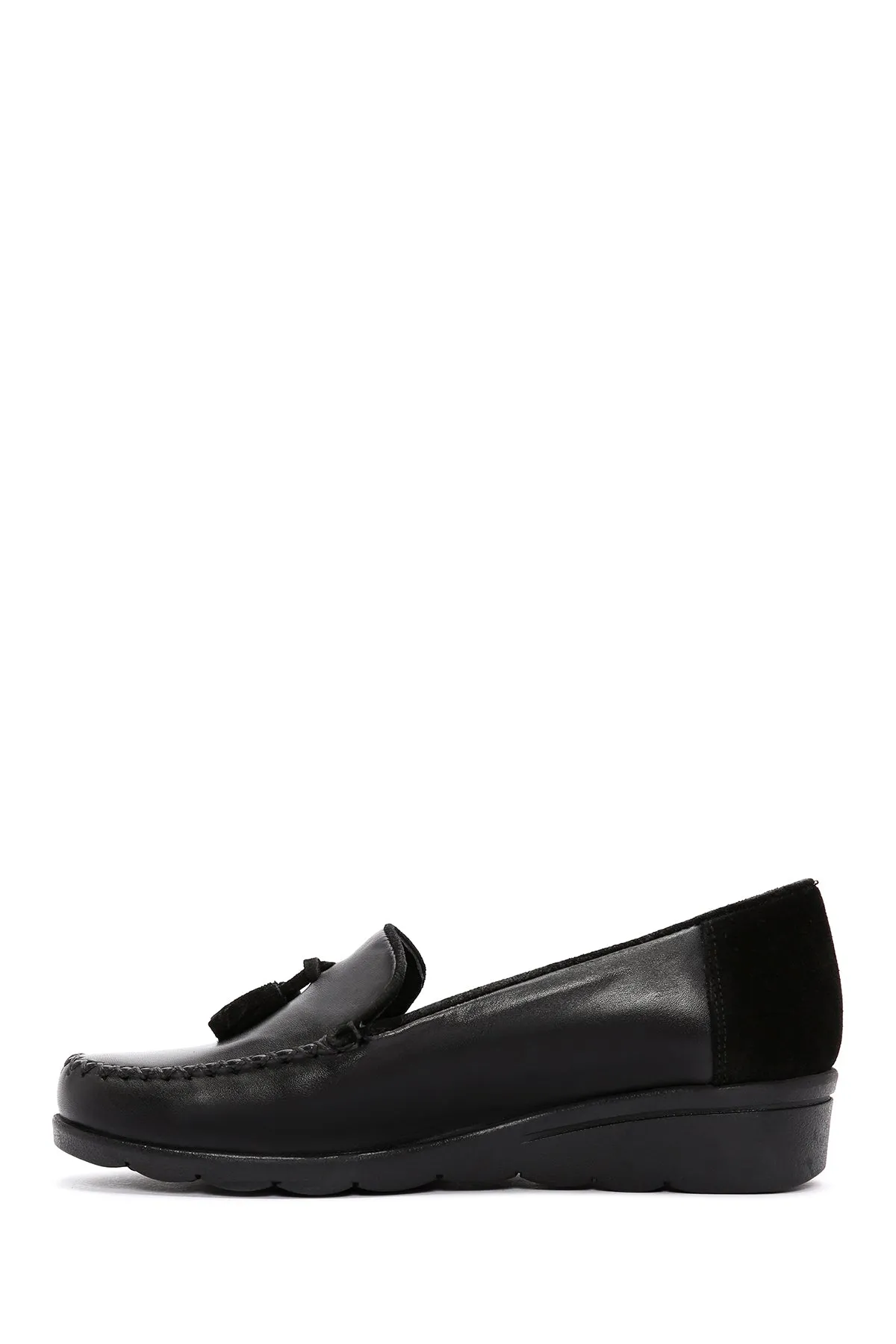 Kadın Siyah Deri Comfort Loafer
